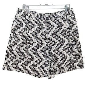 LizGolf Pleated Golf Skort Shorts Size 12 Cotton Linen Abstract Geo Print Sporty